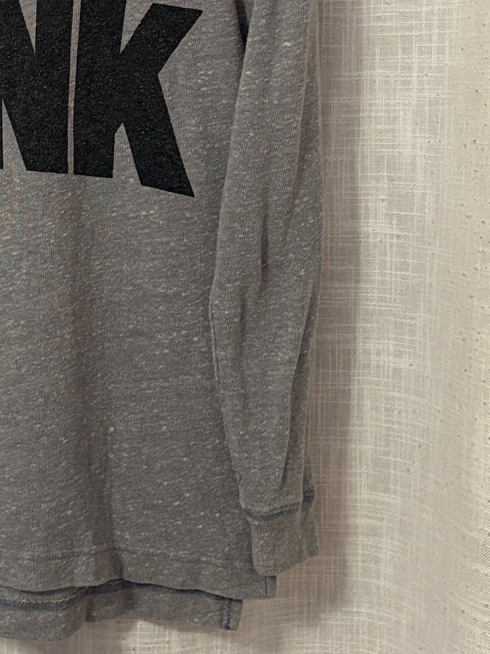 PINK Gray LOVE PINK V Neck Slouchy Athletic Hoodie - Picture 4 of 12
